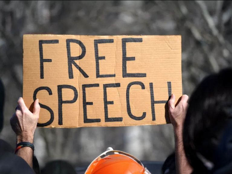 Freedom of expression is highly valued in Germany. Freedom of expression is highly valued in Germany.